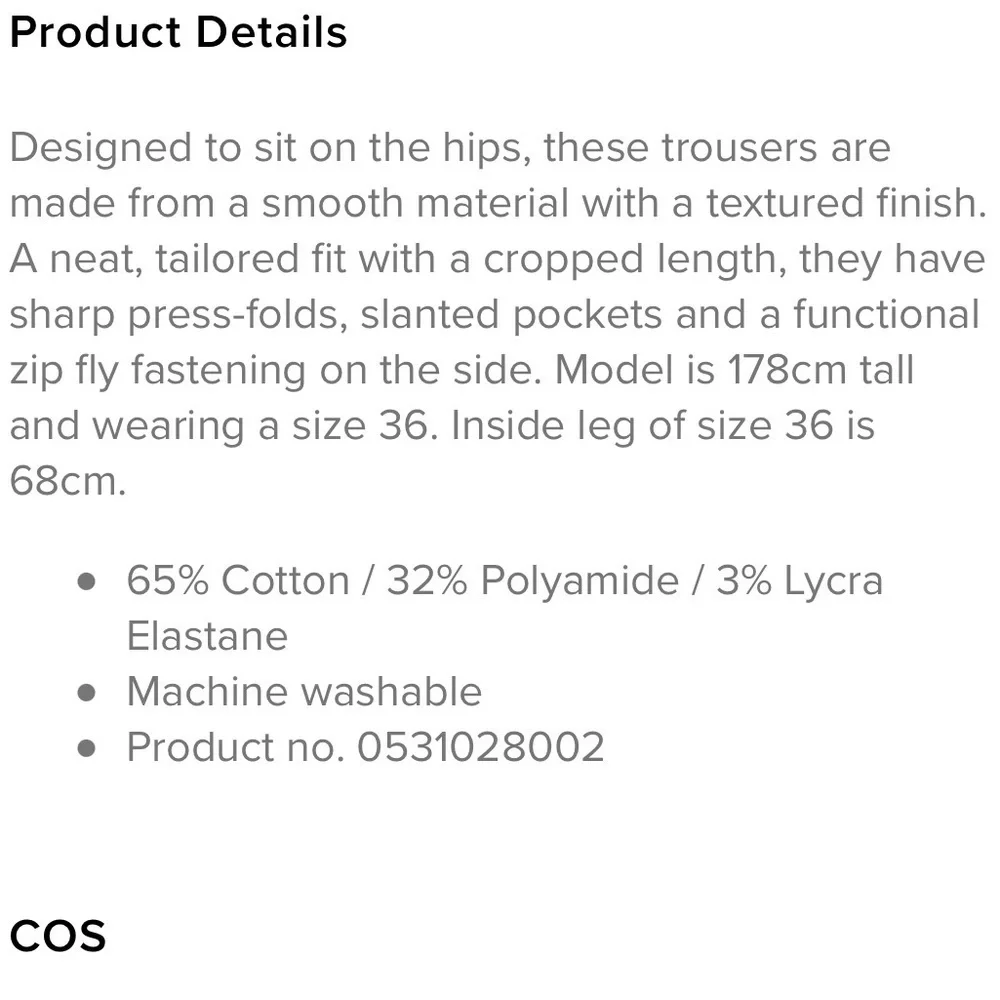 NWT COS Textured Straight-fit Trousers - Picture 5 of 9